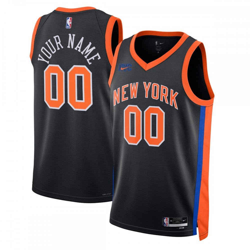 New York Knicks Unisex 2022/23 Swingman Custom Jersey - City Edition - Black-Pro Kit Vault | Brand New 26/27 Sports Jerseys